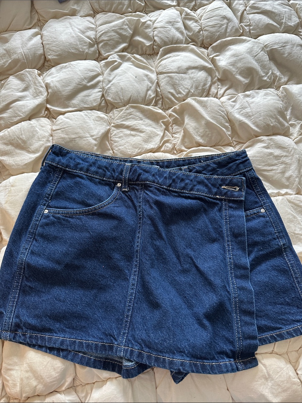 Zara Dark Blue Denim Mini Skort
